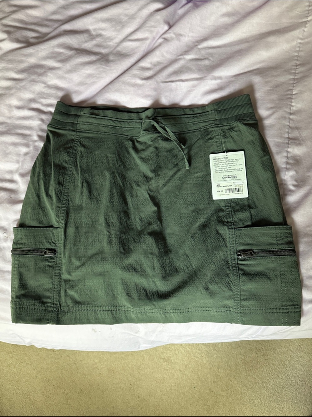 NWT Athleta Trekkie Skort Mini in Jasper Olive Green Size 12